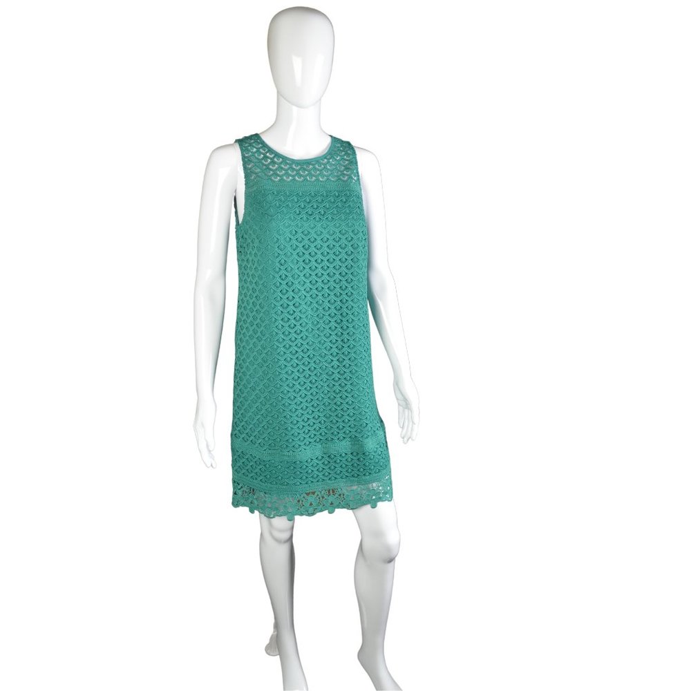 Loft Green Lace Shift Dress- Size 2